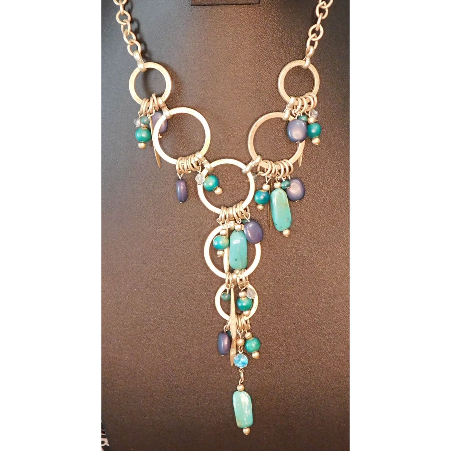 Abstract Bohemian Loop And Charm Y Necklace