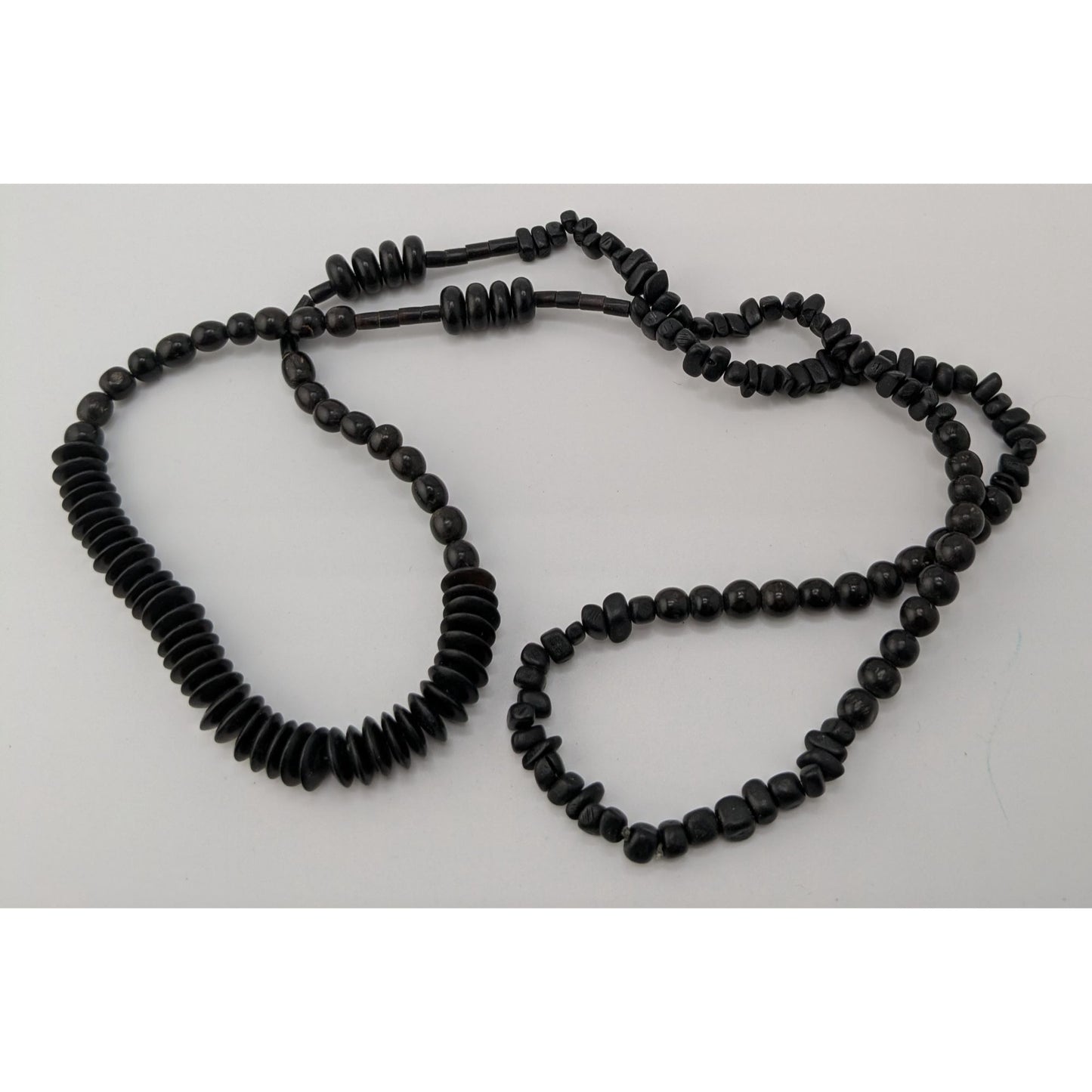 Black Wooden Beaded Necklace