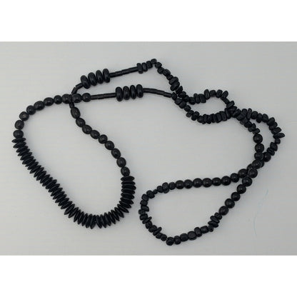 Black Wooden Beaded Necklace