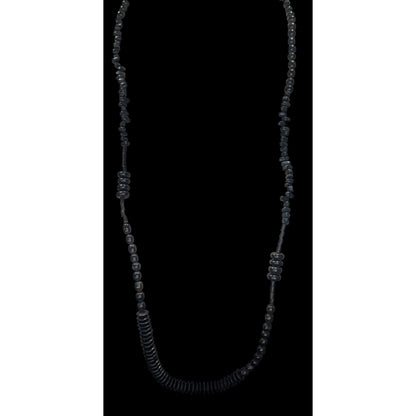 Black Wooden Beaded Necklace