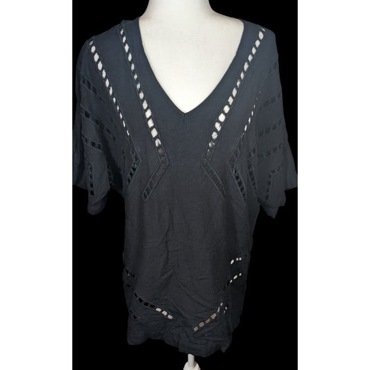 Vix Paula Hermanny Gothic Black Swim Cover With Cutout Accents