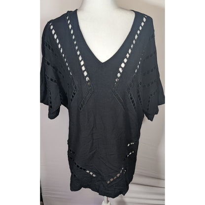 Vix Paula Hermanny Gothic Black Swim Cover With Cutout Accents