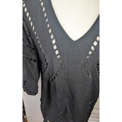 Vix Paula Hermanny Gothic Black Swim Cover With Cutout Accents