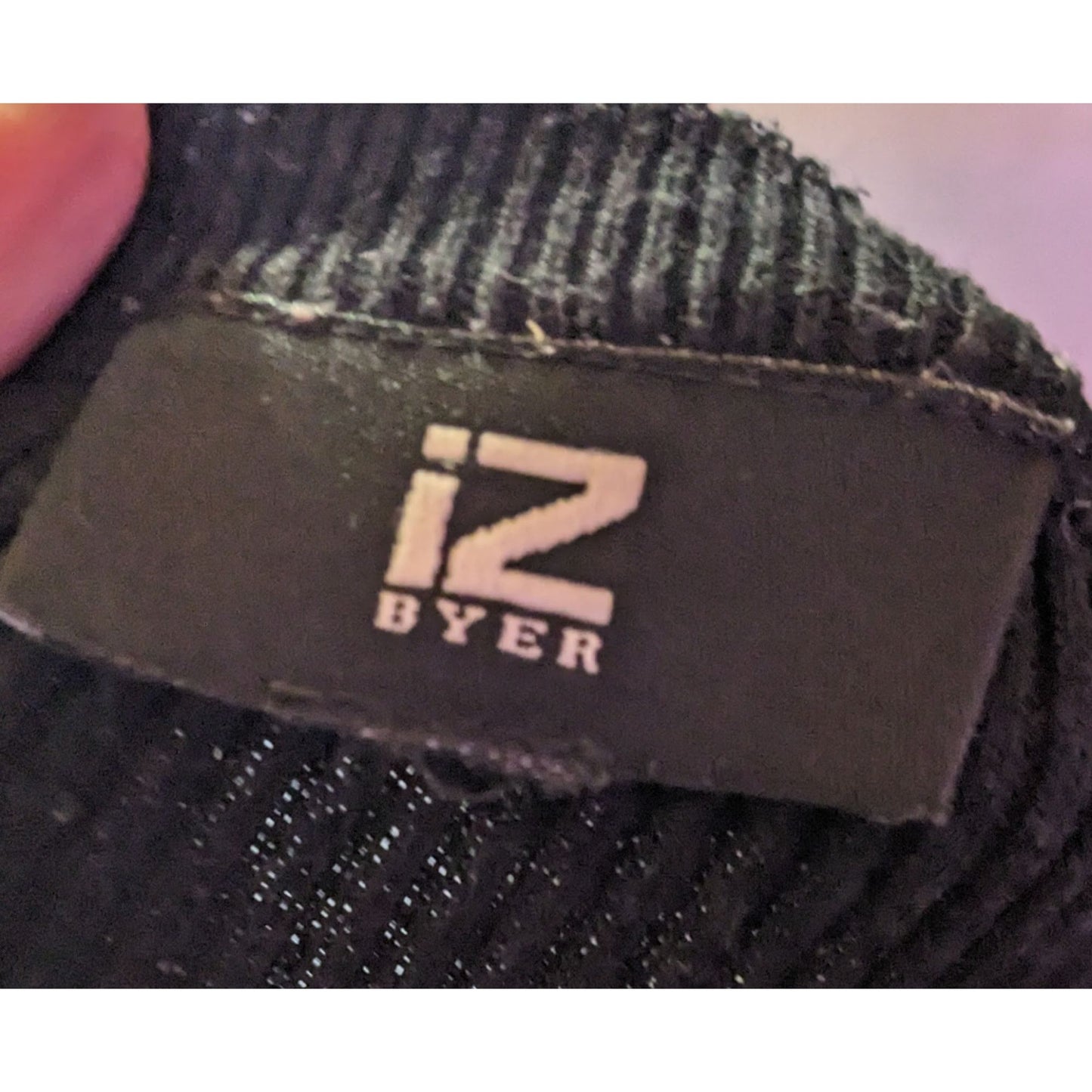 IZ Byer Black Knit Top With Vibrant Stripe Accents