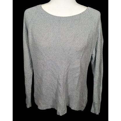 Gap Grey Preppy Cotton Pleat Back Sweater