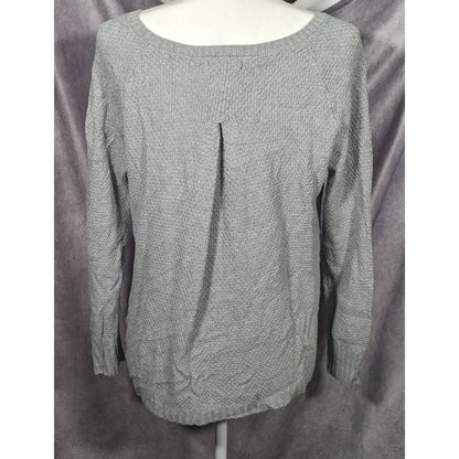 Gap Grey Preppy Cotton Pleat Back Sweater