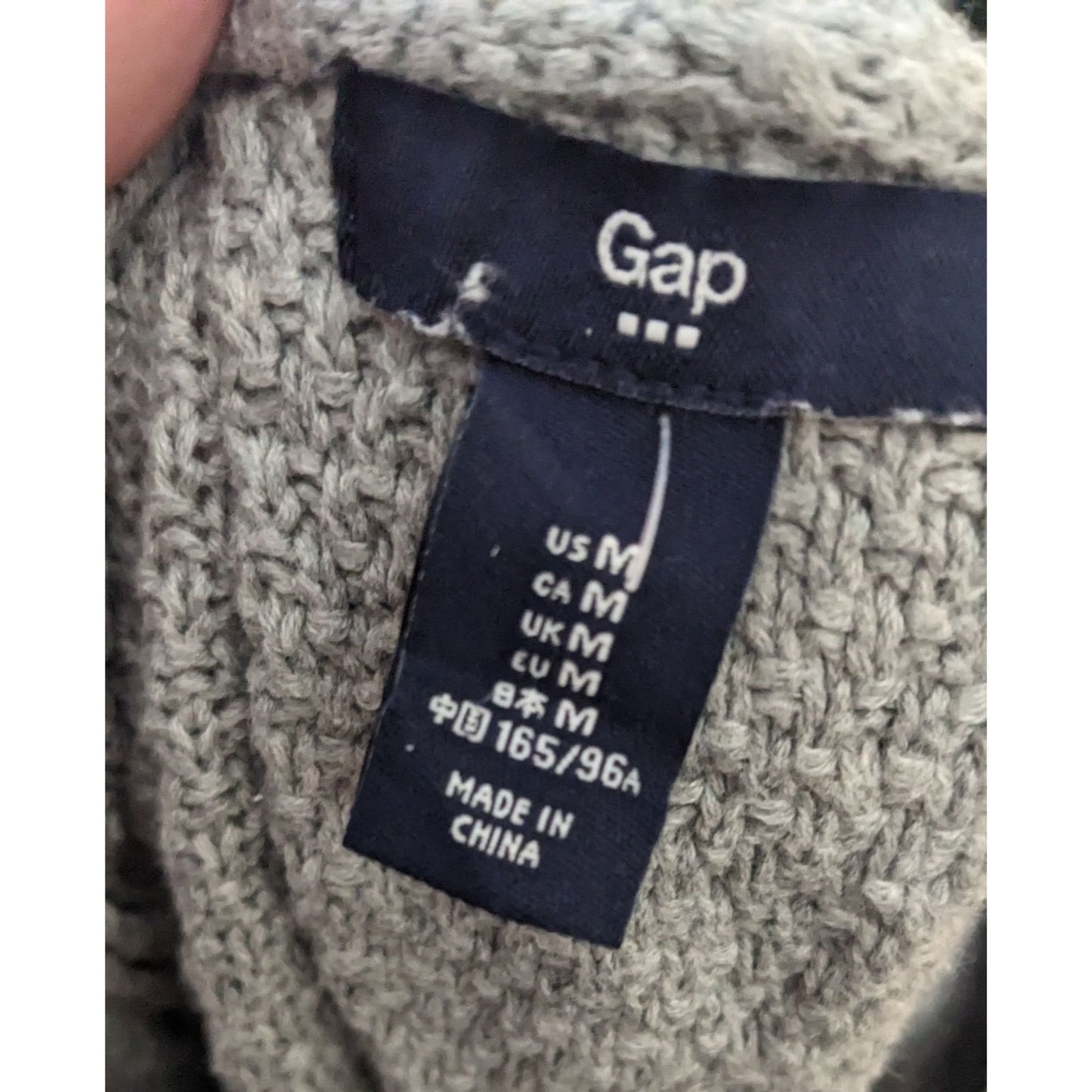 Gap Grey Preppy Cotton Pleat Back Sweater