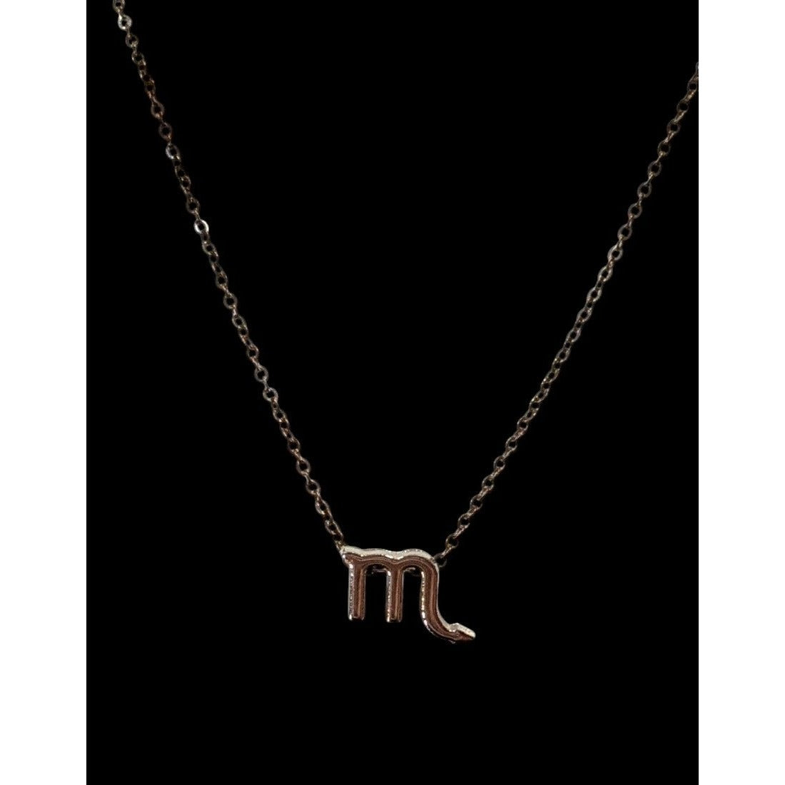 Minimalist Scorpio Zodiac Gold Tone Pendant Necklace
