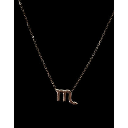 Minimalist Scorpio Zodiac Gold Tone Pendant Necklace
