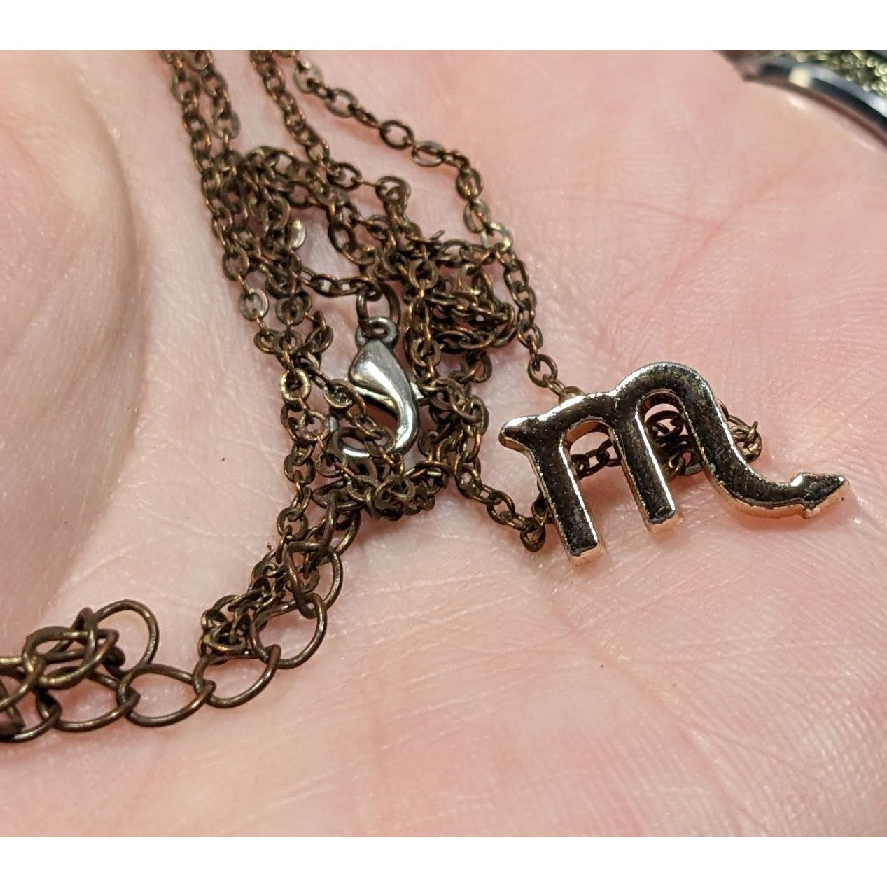 Minimalist Scorpio Zodiac Gold Tone Pendant Necklace