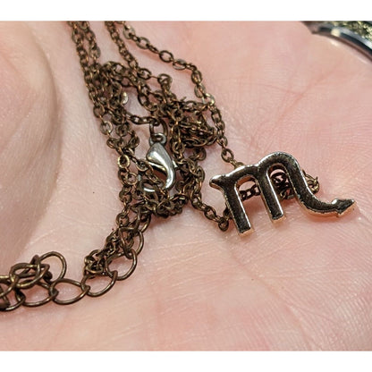 Minimalist Scorpio Zodiac Gold Tone Pendant Necklace