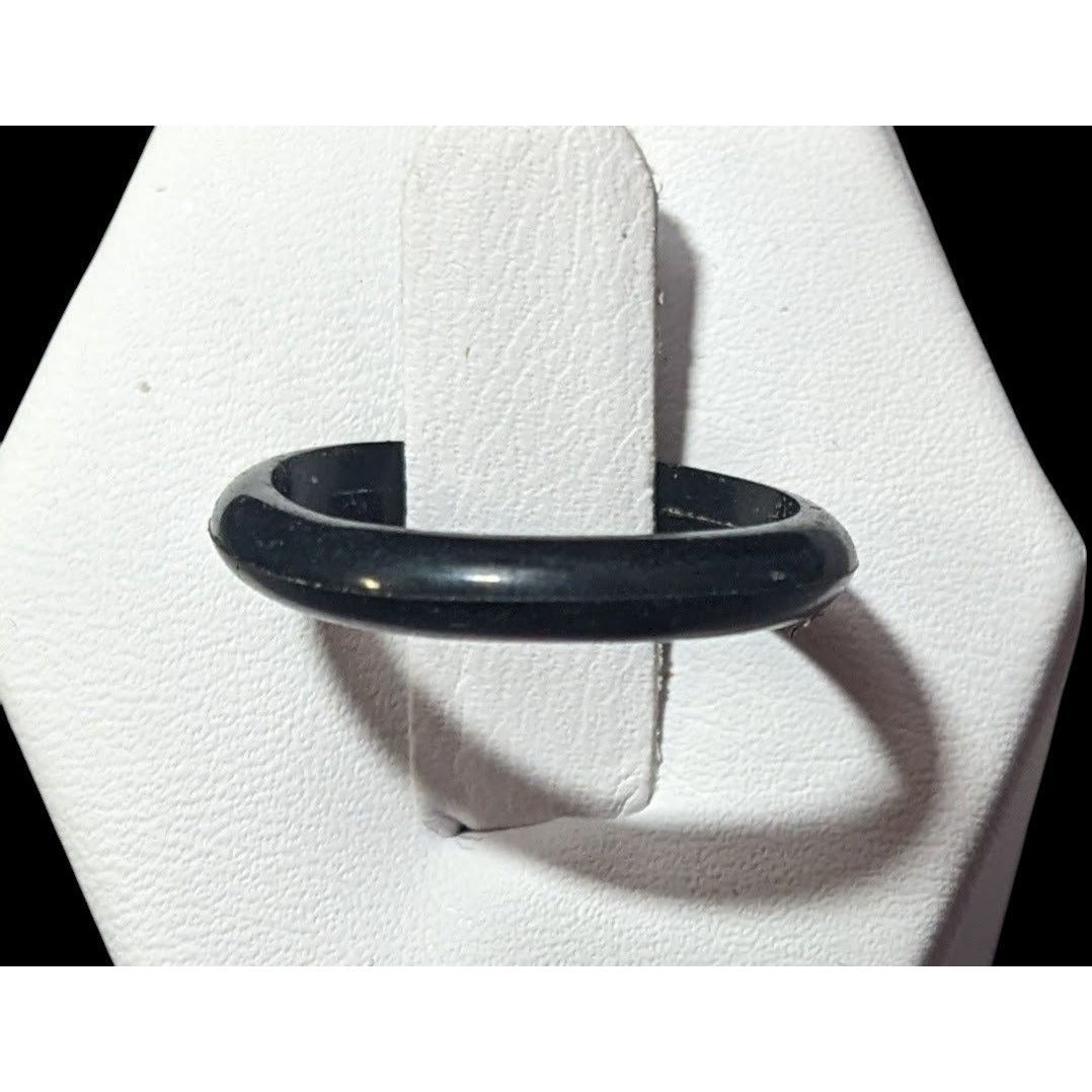 Simple Black Rubber Fashion Ring Size 6 1/4