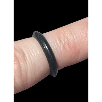 Simple Black Rubber Fashion Ring Size 6 1/4