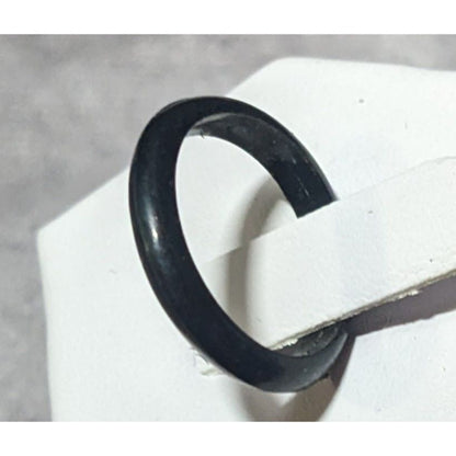 Simple Black Rubber Fashion Ring Size 6 1/4