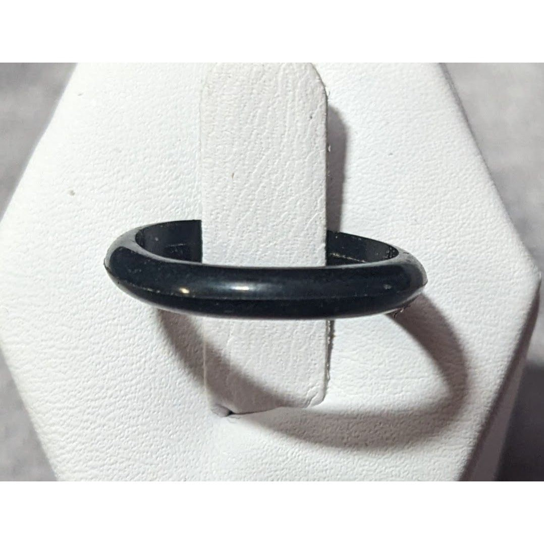 Simple Black Rubber Fashion Ring Size 6 1/4