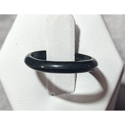 Simple Black Rubber Fashion Ring Size 6 1/4