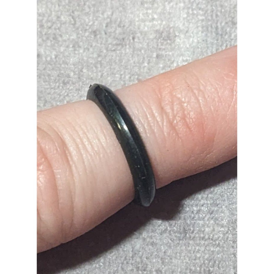 Simple Black Rubber Fashion Ring Size 6 1/4