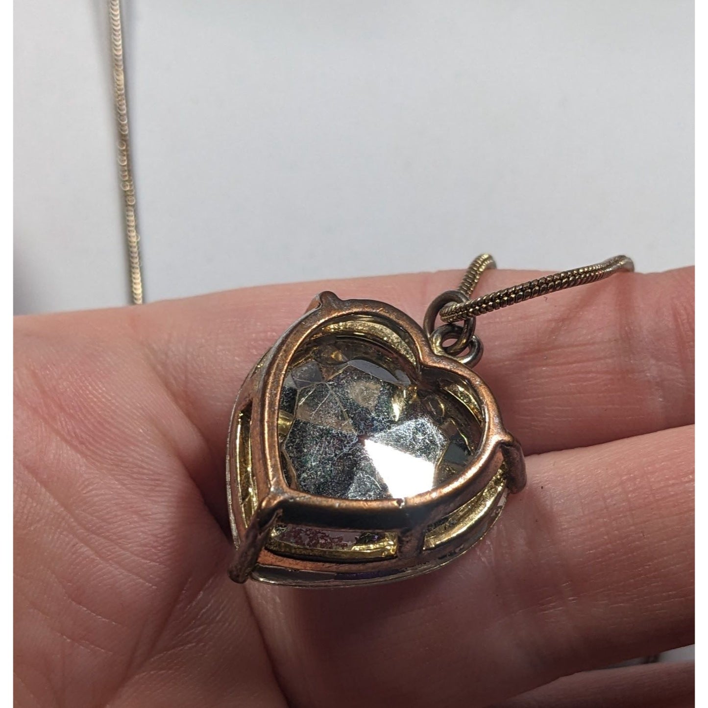 Coquette Glam Chunky Heart Gemmed Pendant Necklace