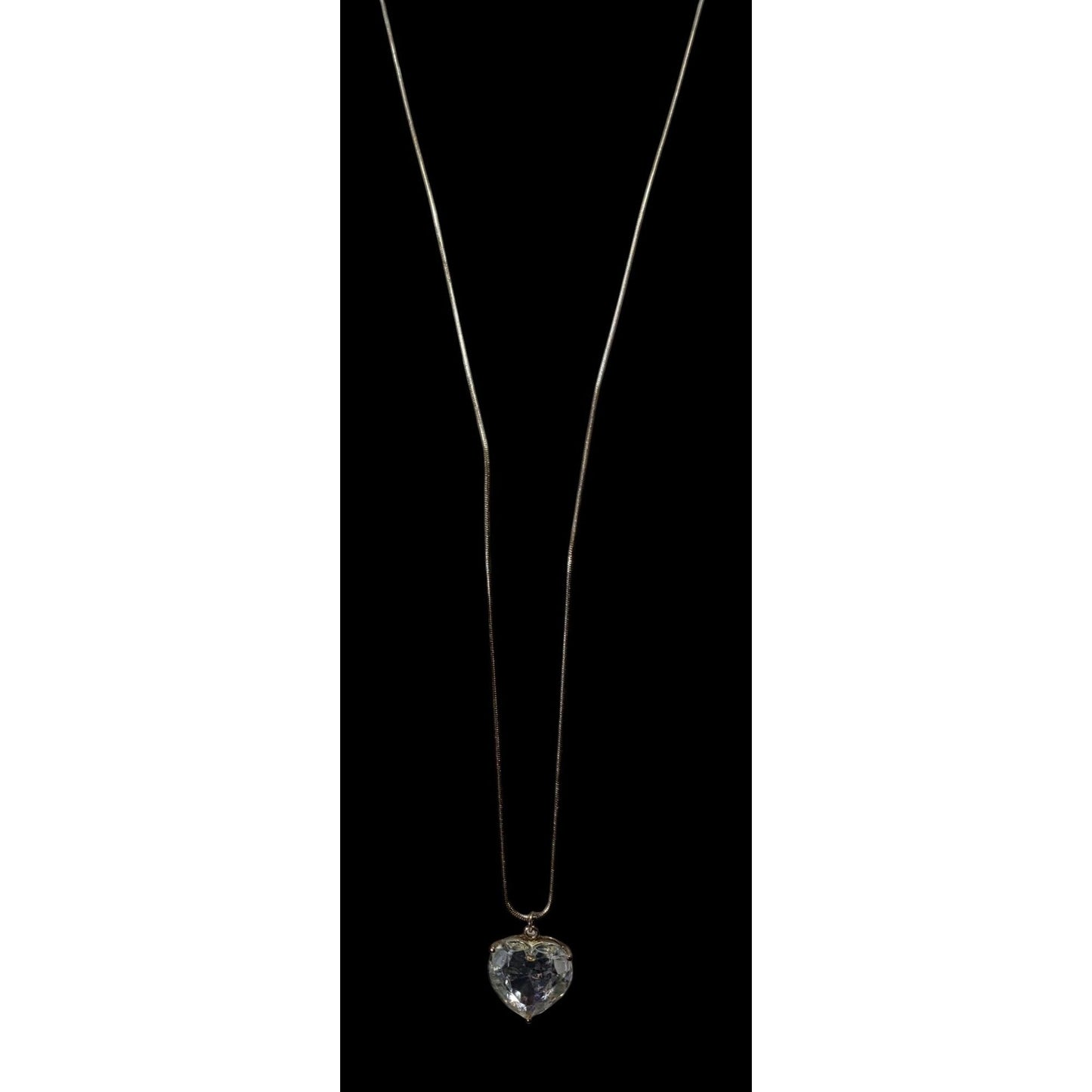 Coquette Glam Chunky Heart Gemmed Pendant Necklace