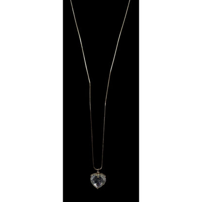 Coquette Glam Chunky Heart Gemmed Pendant Necklace