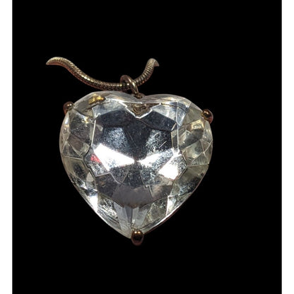 Coquette Glam Chunky Heart Gemmed Pendant Necklace