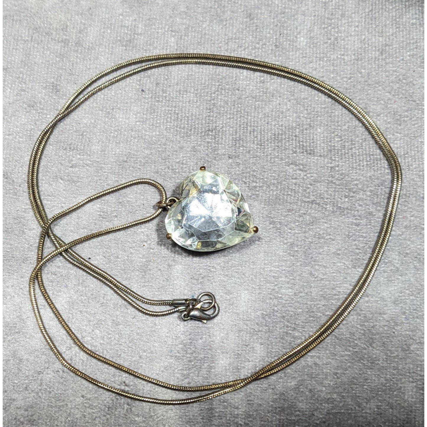 Coquette Glam Chunky Heart Gemmed Pendant Necklace