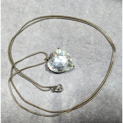 Coquette Glam Chunky Heart Gemmed Pendant Necklace