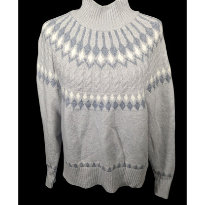 Artelier Nicole Miller Grey And White Super Soft Sweater Size Large