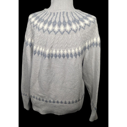 Artelier Nicole Miller Grey And White Super Soft Sweater Size Large