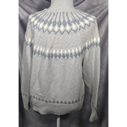 Artelier Nicole Miller Grey And White Super Soft Sweater Size Large