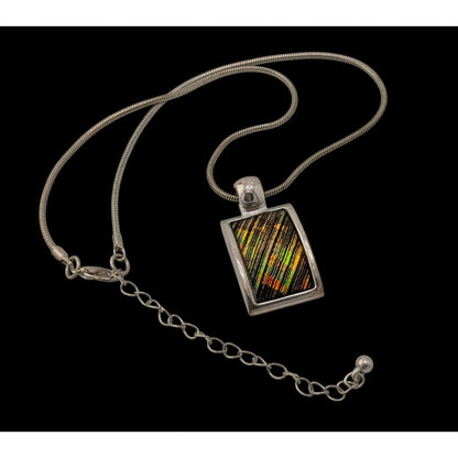 Vintage Kenneth Cole Prismatic Pendant Necklace On Silver Tone Chain