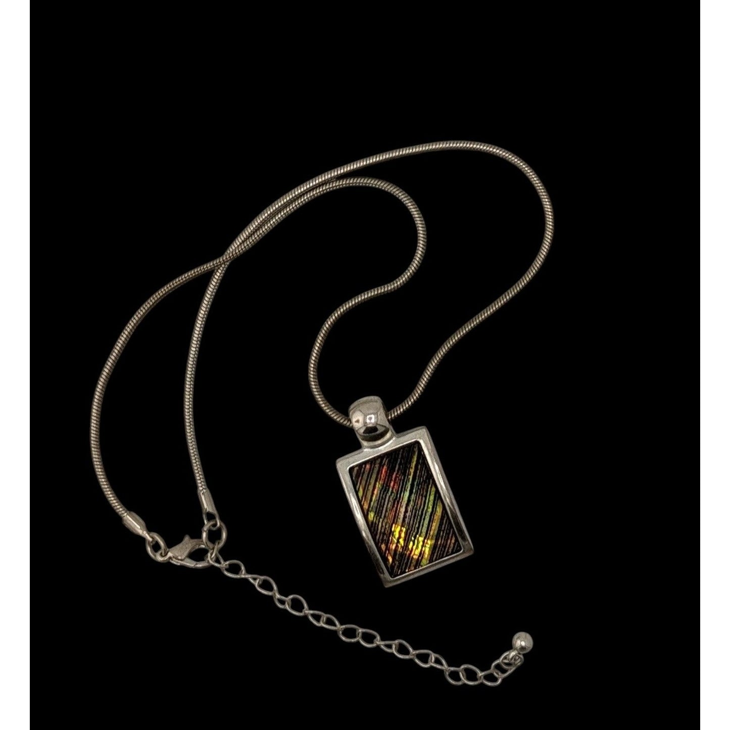 Vintage Kenneth Cole Prismatic Pendant Necklace On Silver Tone Chain