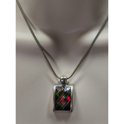 Vintage Kenneth Cole Prismatic Pendant Necklace On Silver Tone Chain