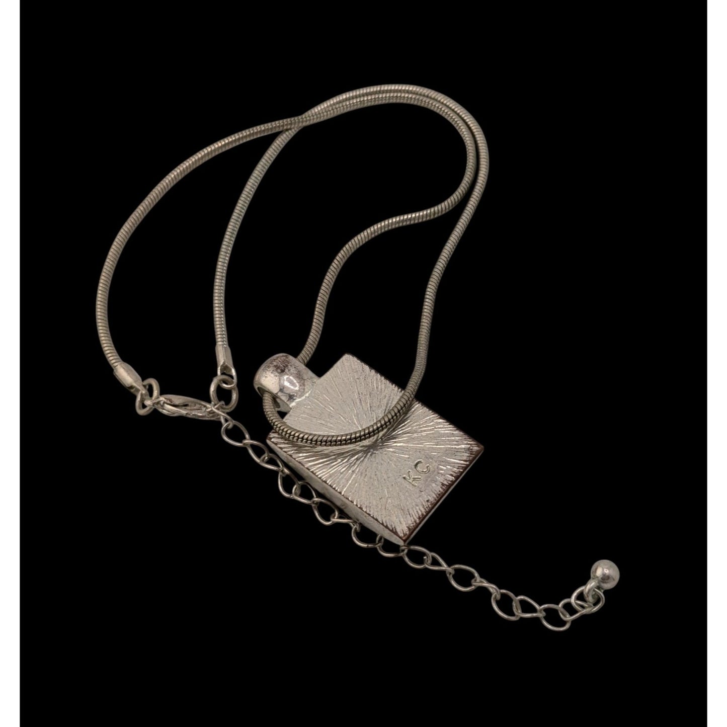 Vintage Kenneth Cole Prismatic Pendant Necklace On Silver Tone Chain