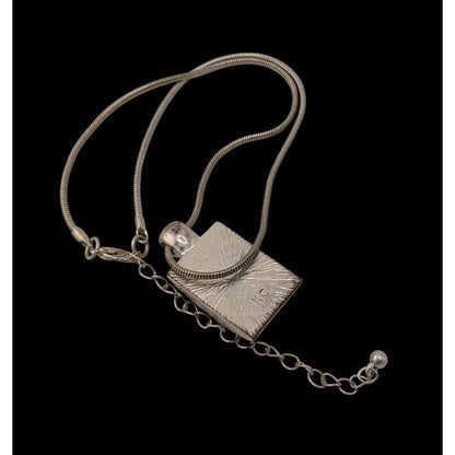 Vintage Kenneth Cole Prismatic Pendant Necklace On Silver Tone Chain