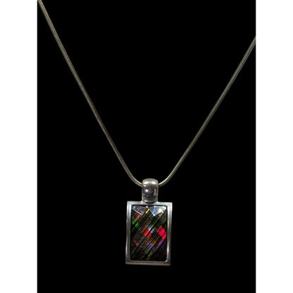 Vintage Kenneth Cole Prismatic Pendant Necklace On Silver Tone Chain