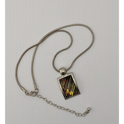 Vintage Kenneth Cole Prismatic Pendant Necklace On Silver Tone Chain