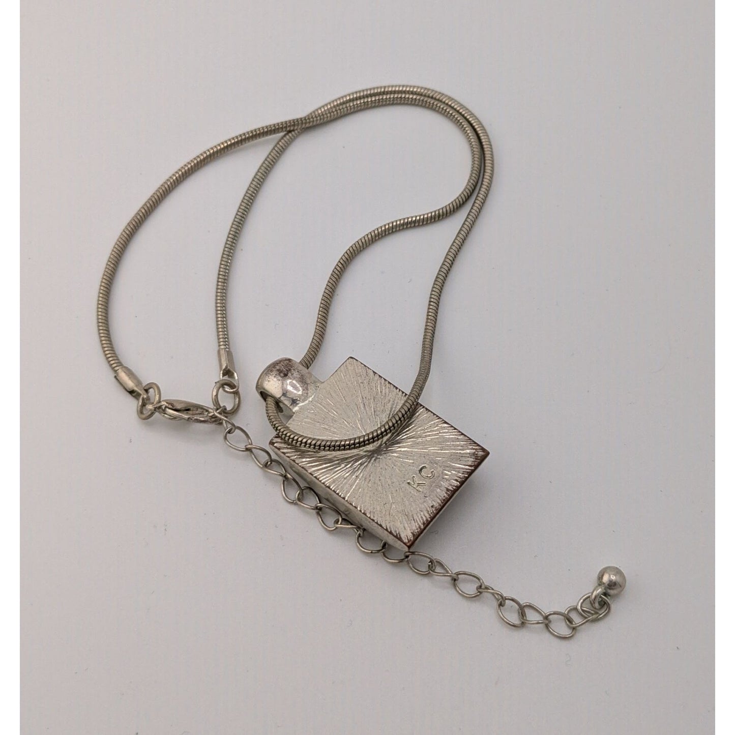 Vintage Kenneth Cole Prismatic Pendant Necklace On Silver Tone Chain