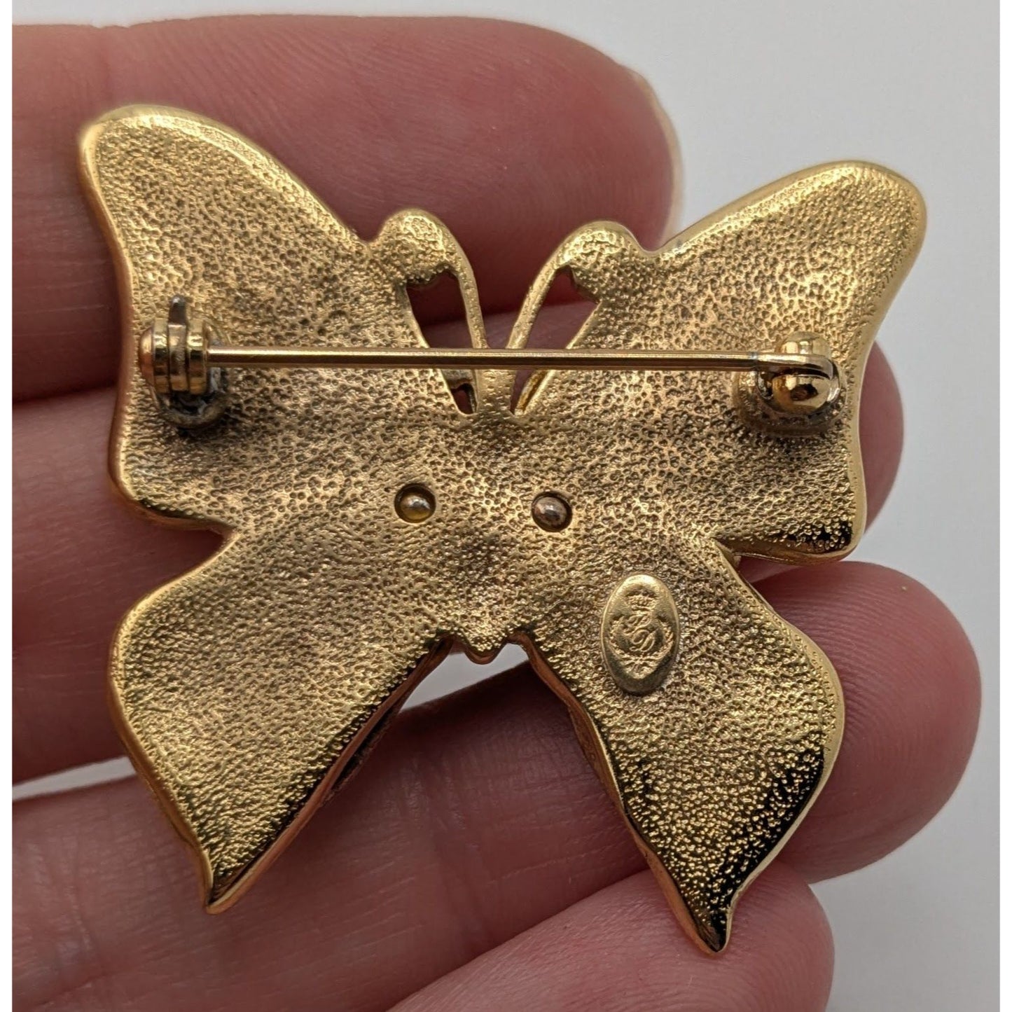 Vintage Premier Designs Butterfly Brooch Gold Silver Fairy Garden Nature Pin