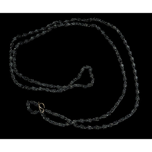 Black Twisted Link Chain Necklace With S-Hook Clasp