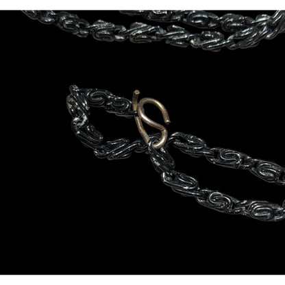 Black Twisted Link Chain Necklace With S-Hook Clasp
