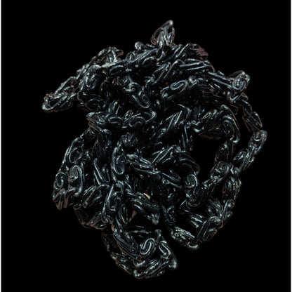 Black Twisted Link Chain Necklace With S-Hook Clasp