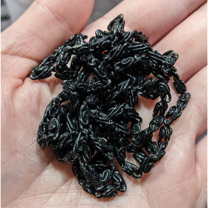 Black Twisted Link Chain Necklace With S-Hook Clasp