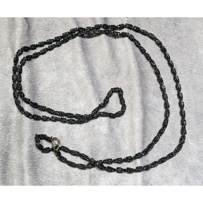Black Twisted Link Chain Necklace With S-Hook Clasp