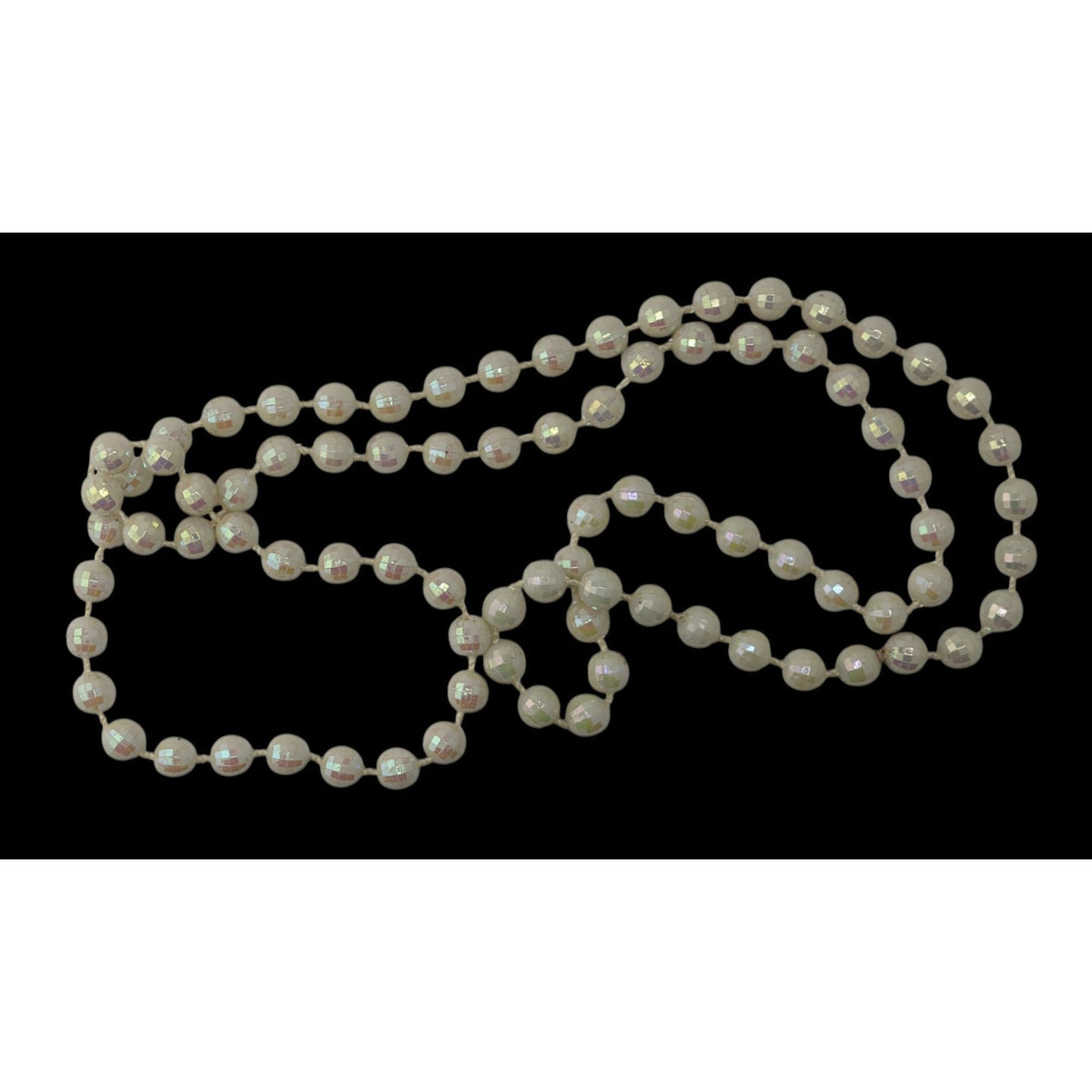 Y2K Coquette Fairycore Iridescent White Disco Ball Beaded Long Necklace