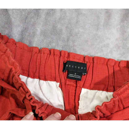 Casual Red Slouchy Linen Shorts by Sanctuary