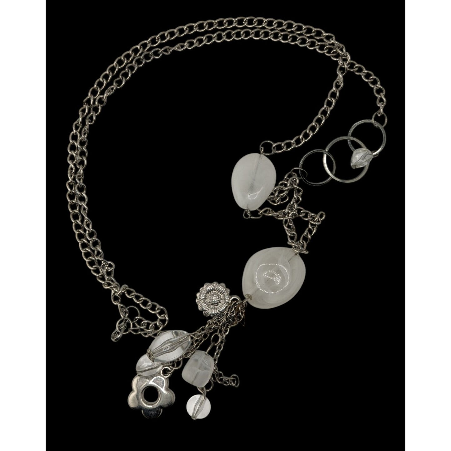 Y2K Retro Floral Cluster Charm Pendant Necklace