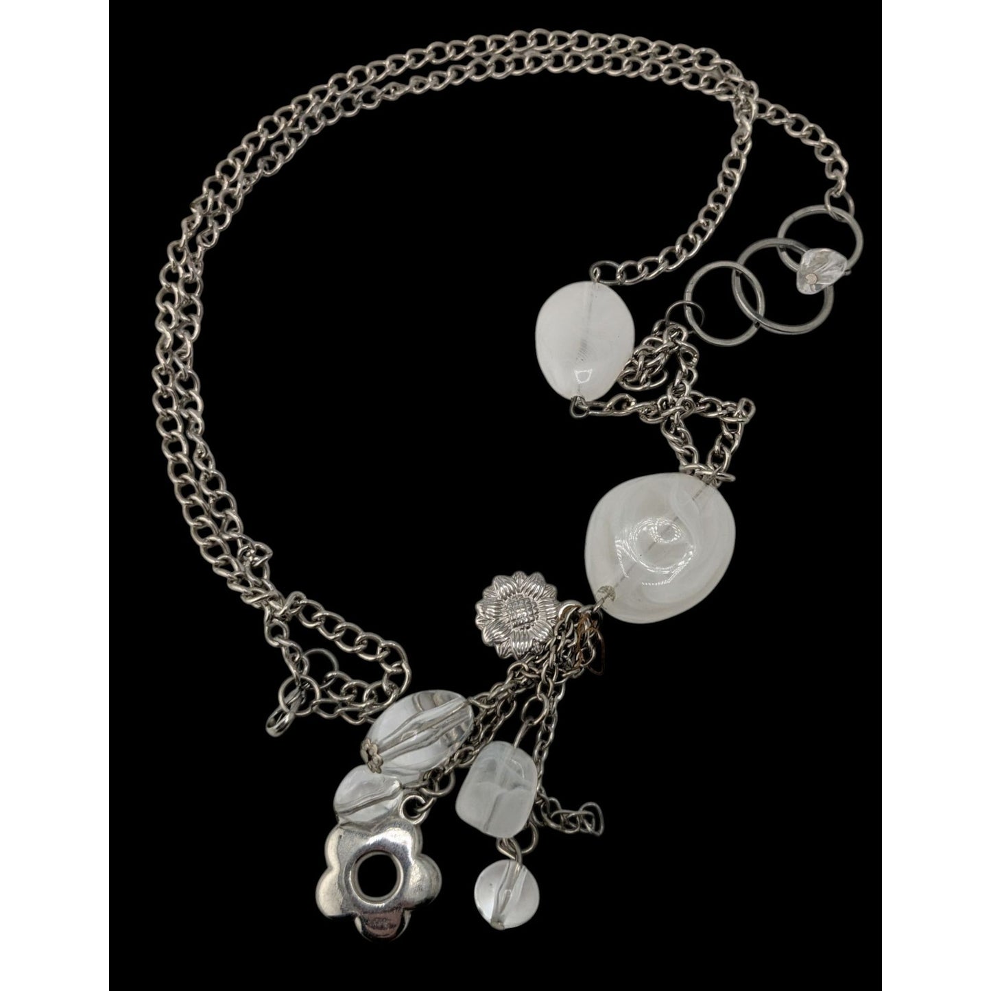 Y2K Retro Floral Cluster Charm Pendant Necklace