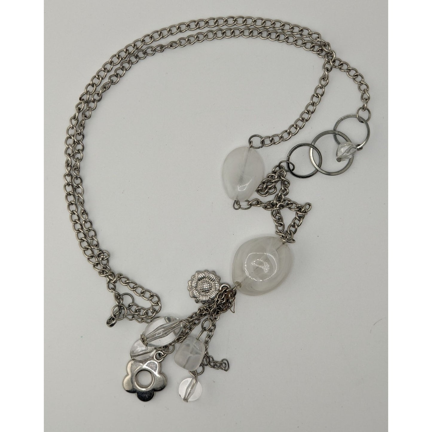 Y2K Retro Floral Cluster Charm Pendant Necklace