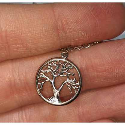 Tree Of Life Pendant Necklace With J And S Initial Leaf Charms